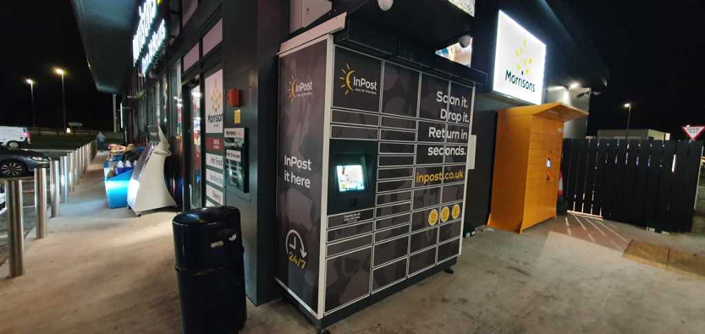 InPost locker at 2A Aire Valley Road 24/7 InPost Locker - Esso Gateway, Leeds