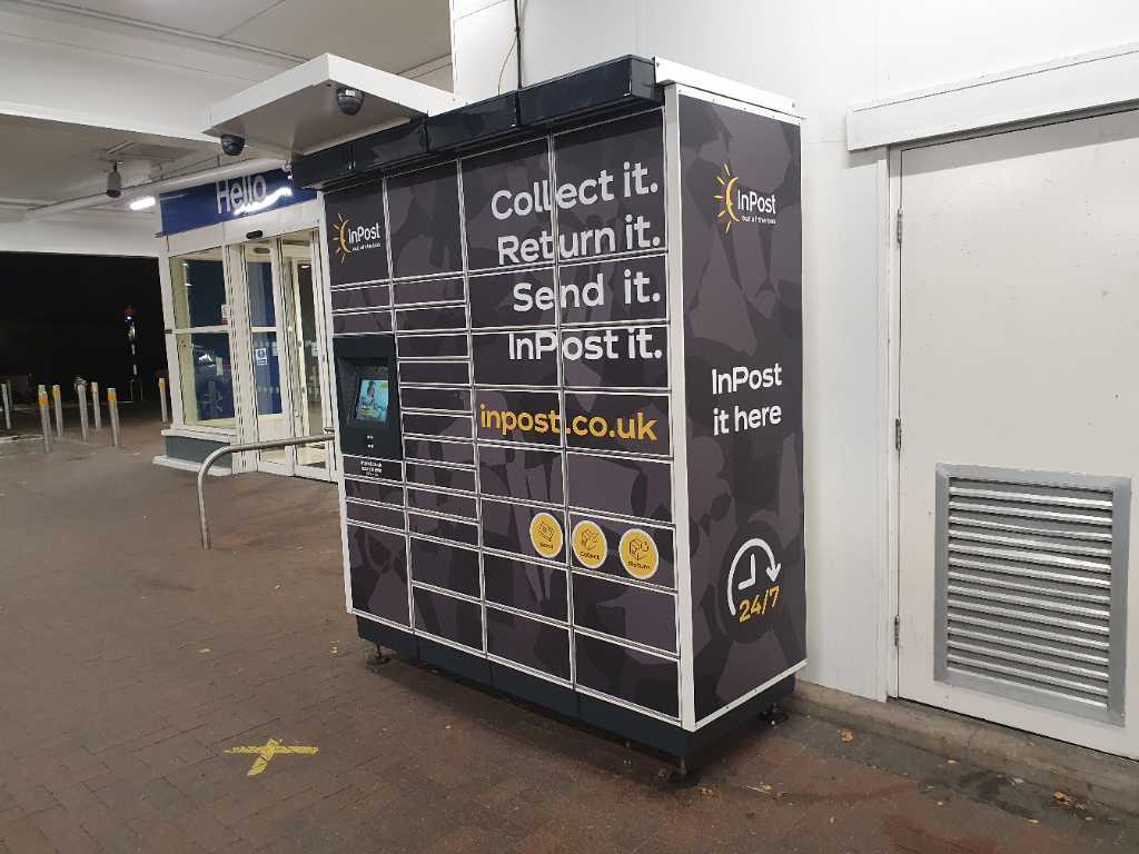 InPost locker at Manor Road 24/7 InPost Locker - TESCO Altrincham Extra, Altrincham