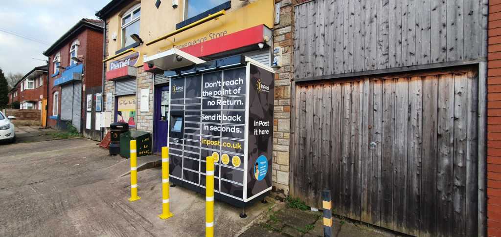InPost locker at 53 Dorset Drive 24/7 InPost Locker - Dorset Convenience Store, Bury