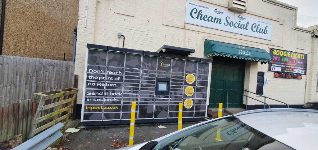 InPost locker at 123 Church Hill Road, Cheam, Sutton 24/7 InPost Locker - Cheam Social Club, London