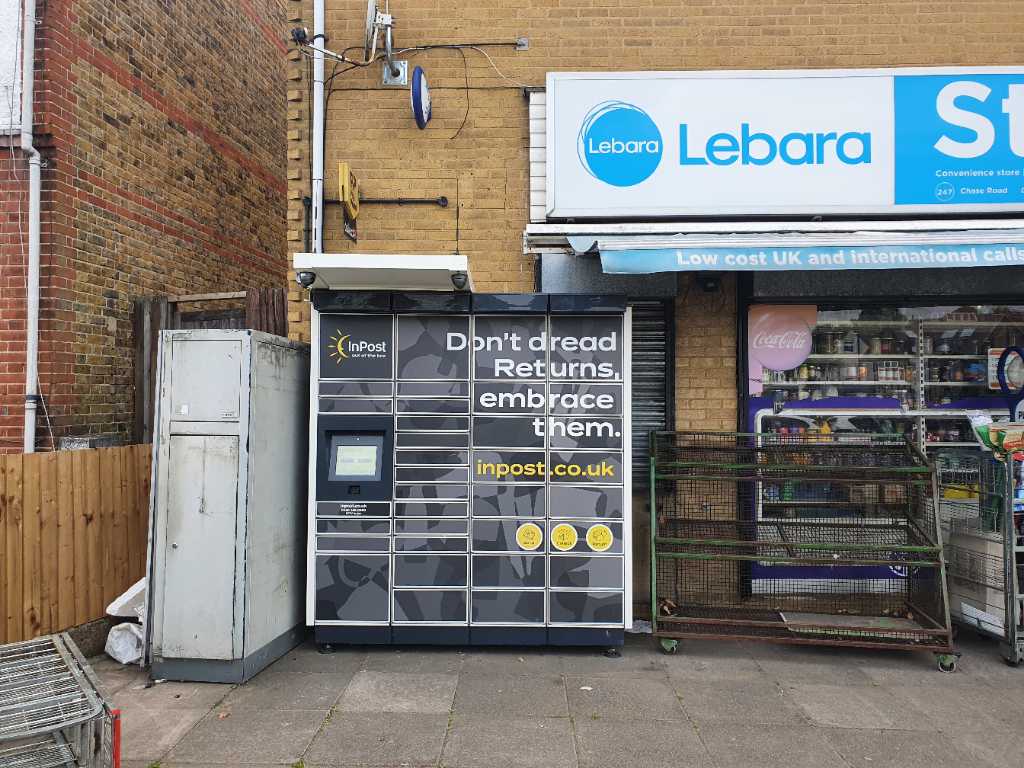 InPost locker at 247 Chase Road 24/7 InPost Locker - Starko, London