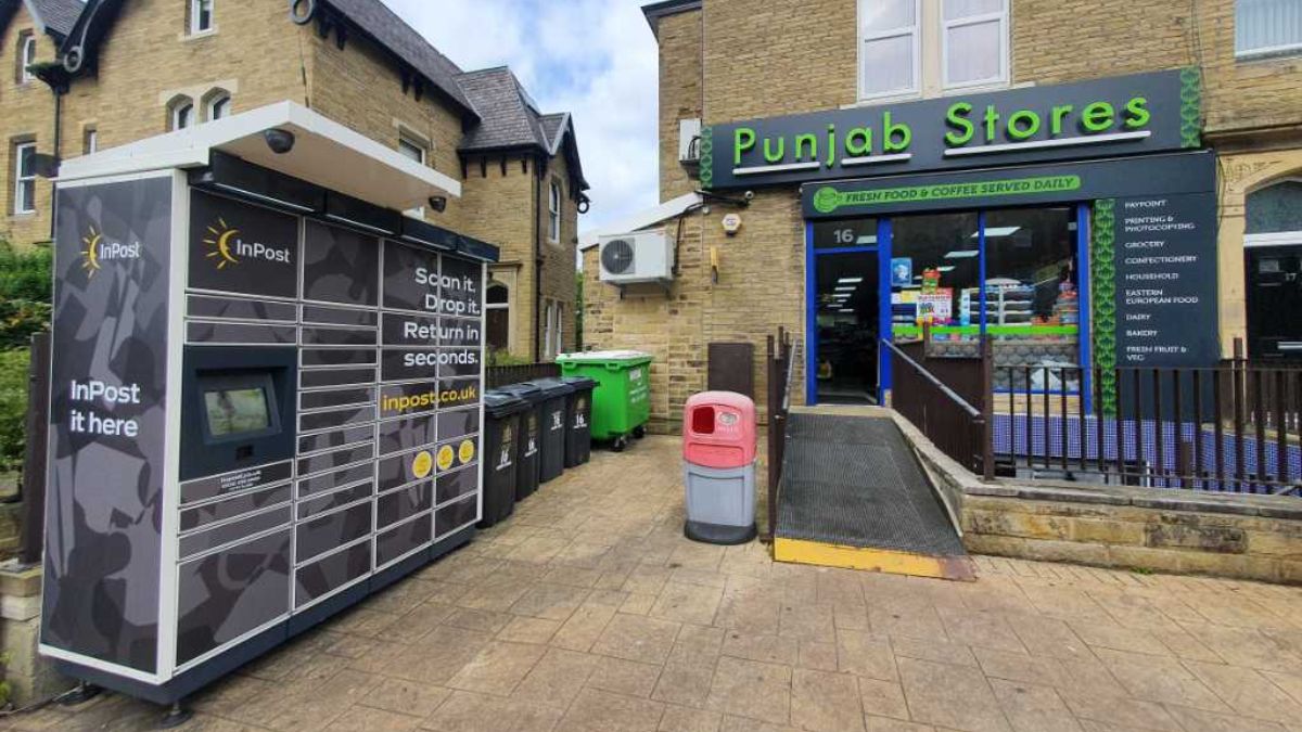 InPost locker at 16 Oakroyd Terrace 24/7 InPost Locker - Punjab Stores, Bradford