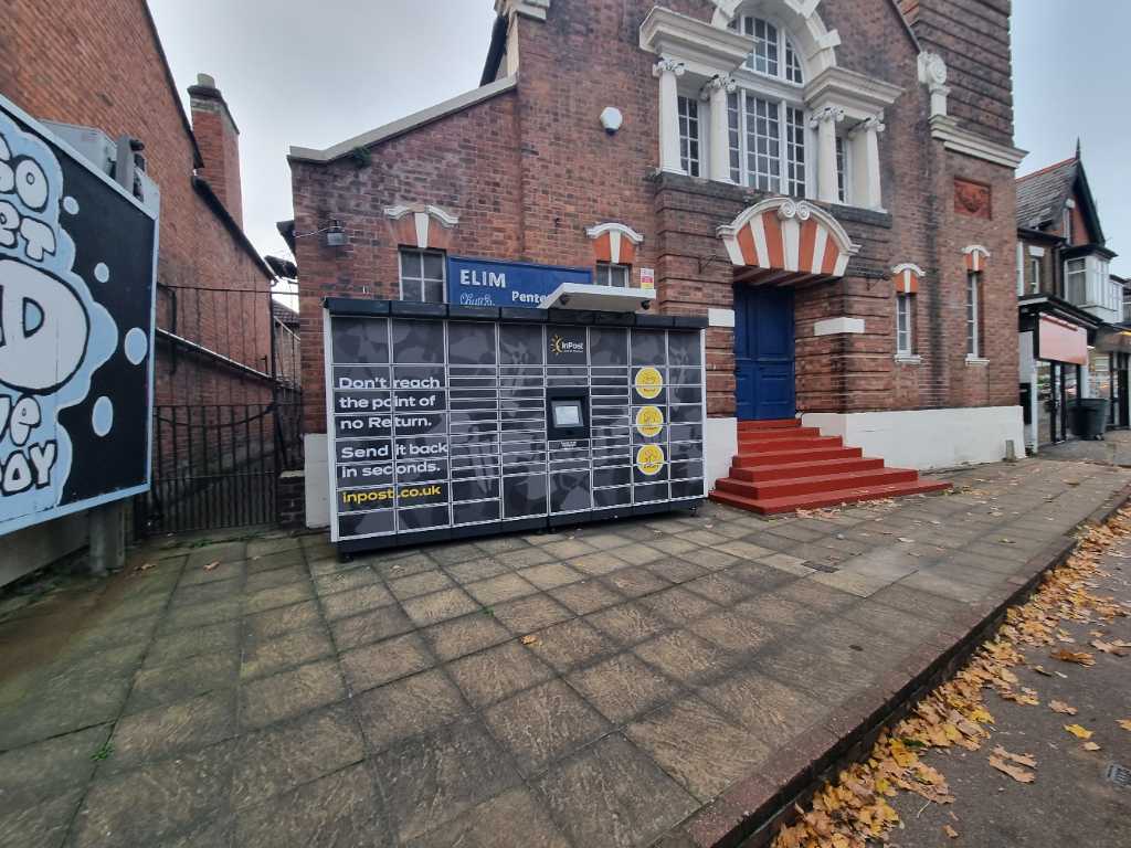 InPost locker at 167A St Albans Road 24/7 InPost Locker - Elim Pentecostal Church, St Albans